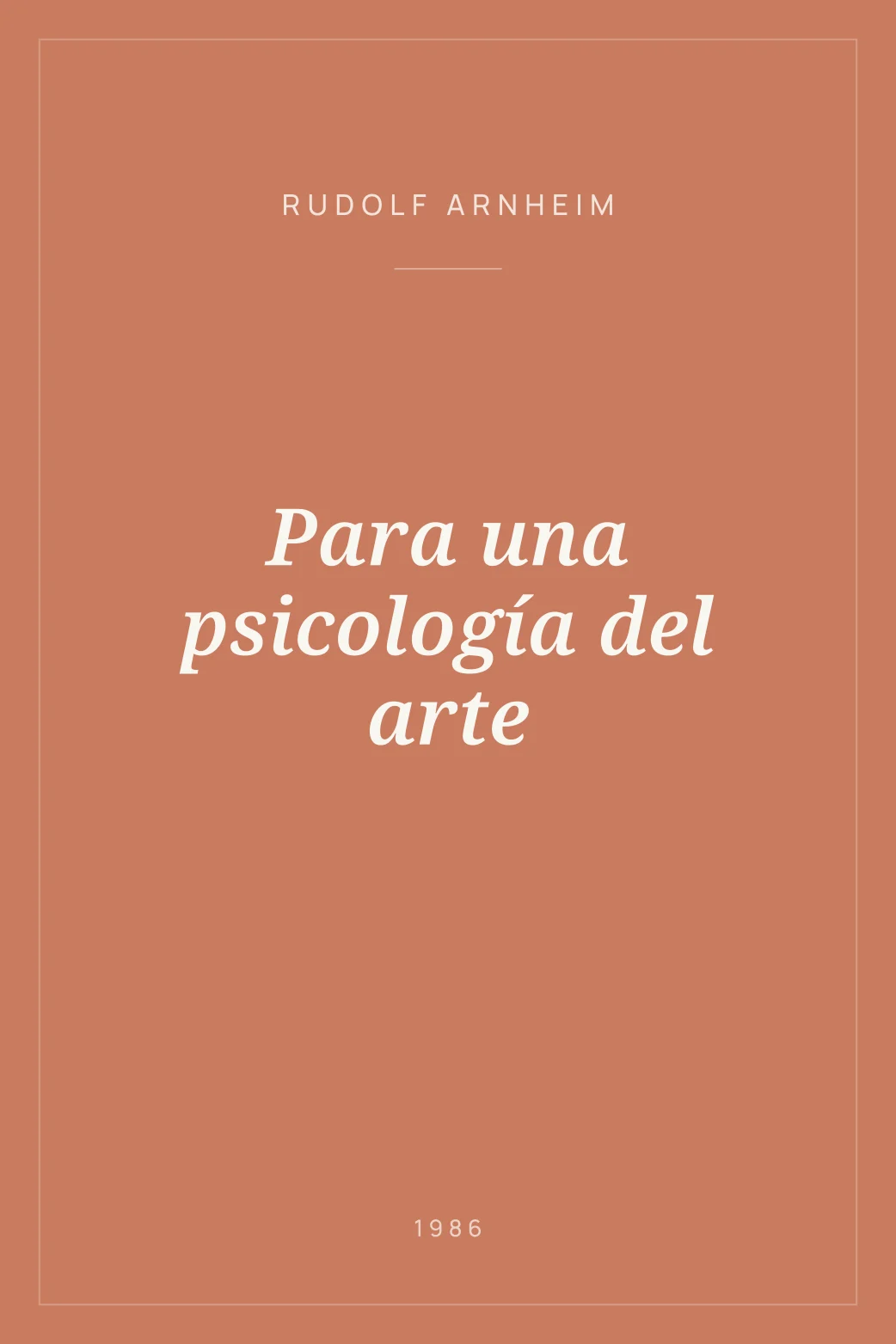 Portada de Para una psicología del arte