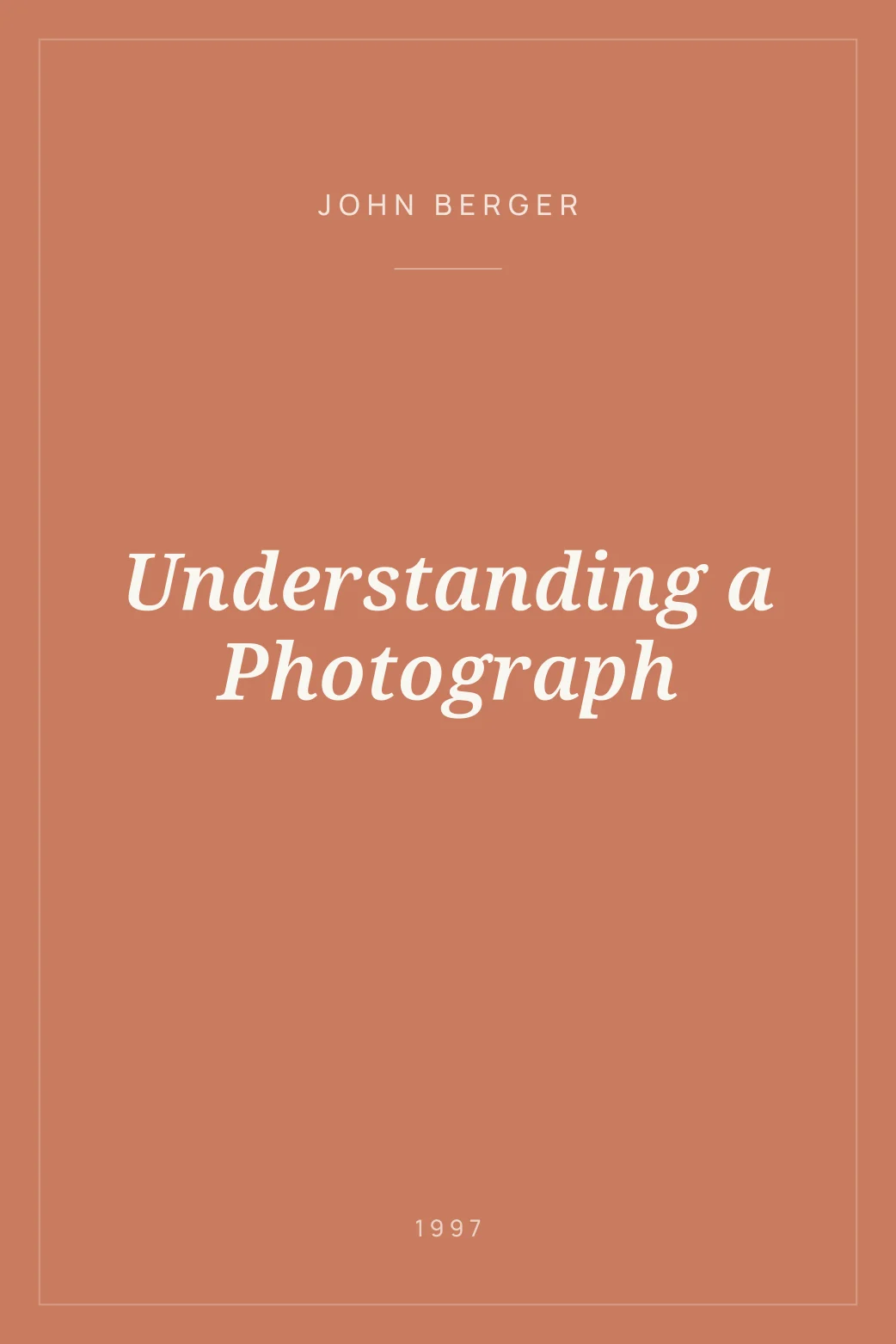 Portada de Understanding a Photograph