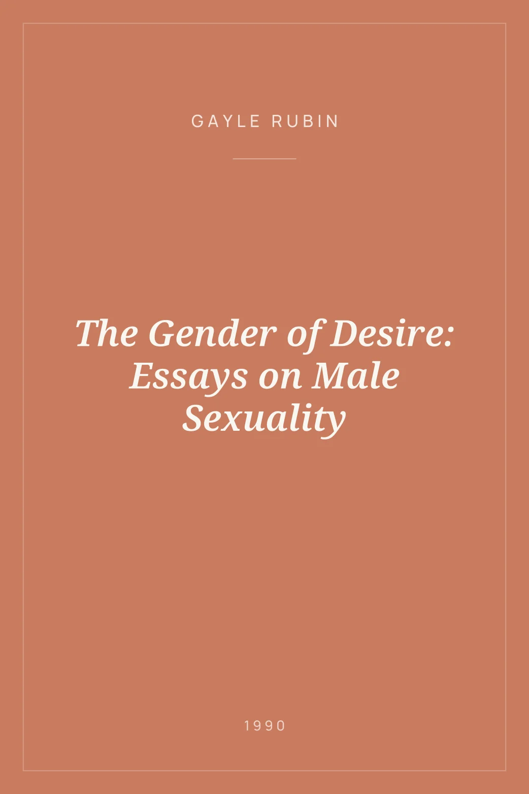 Portada de The Gender of Desire: Essays on Male Sexuality