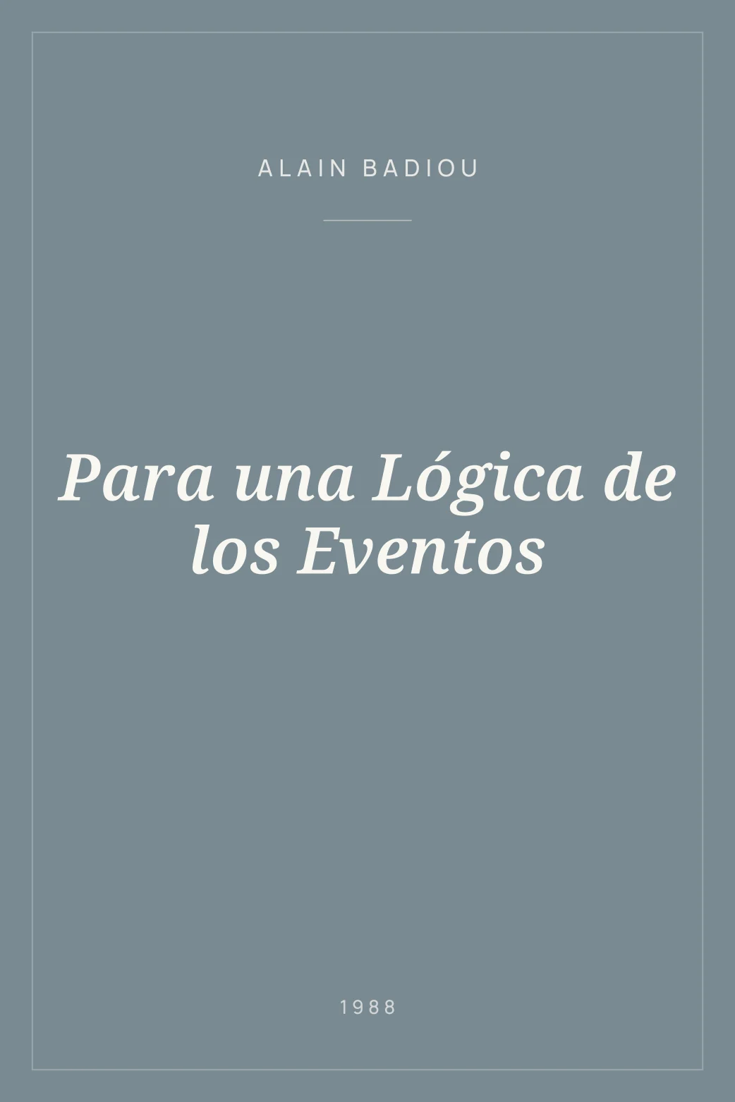 Portada de Para una Lógica de los Eventos