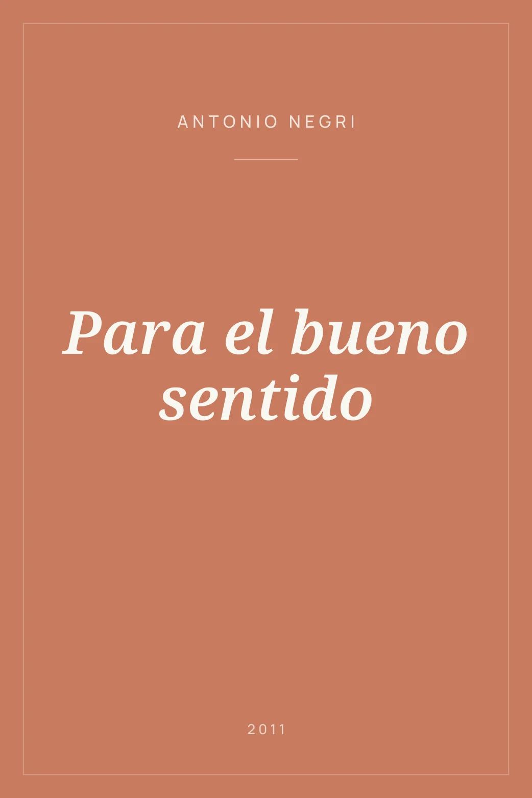 Portada de Para el bueno sentido