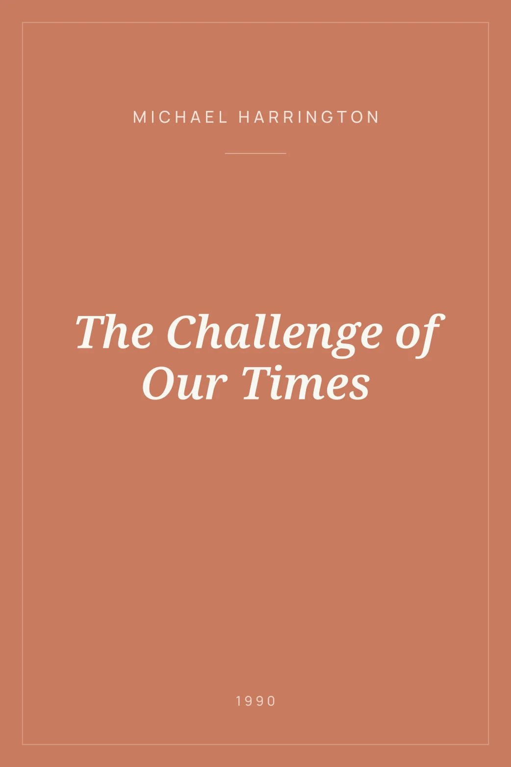Portada de The Challenge of Our Times