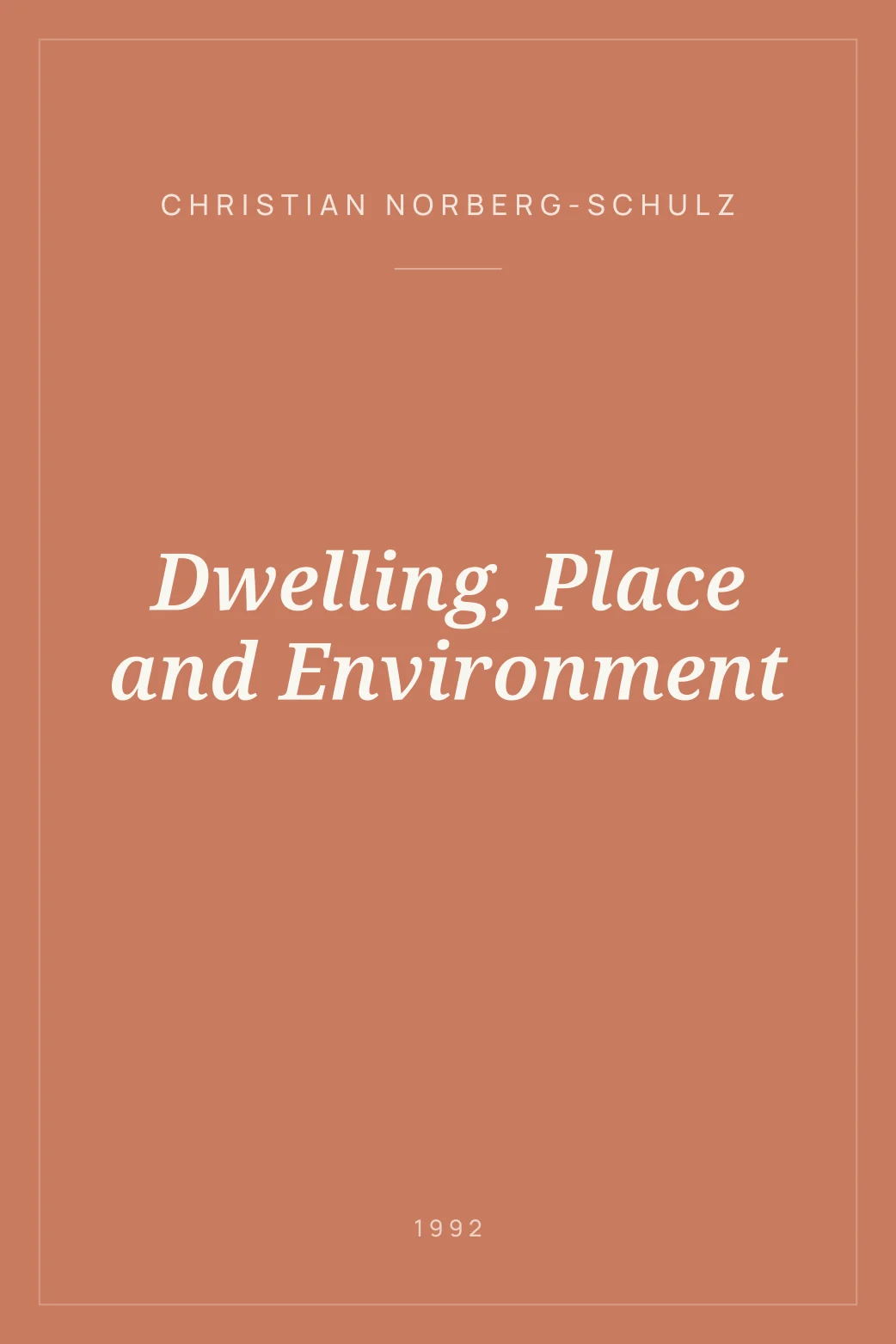 Portada de Dwelling, Place and Environment