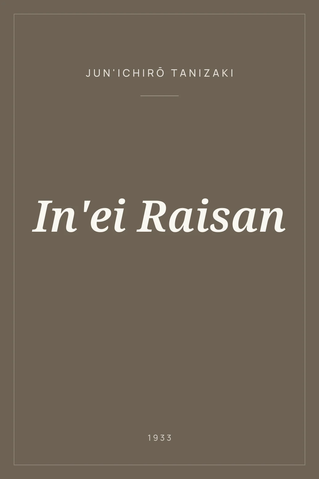 Portada de In'ei Raisan
