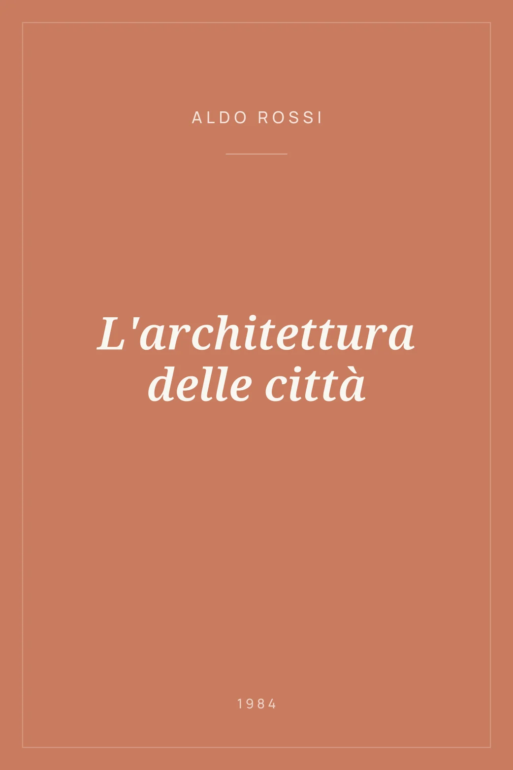 Portada de L'architettura delle città