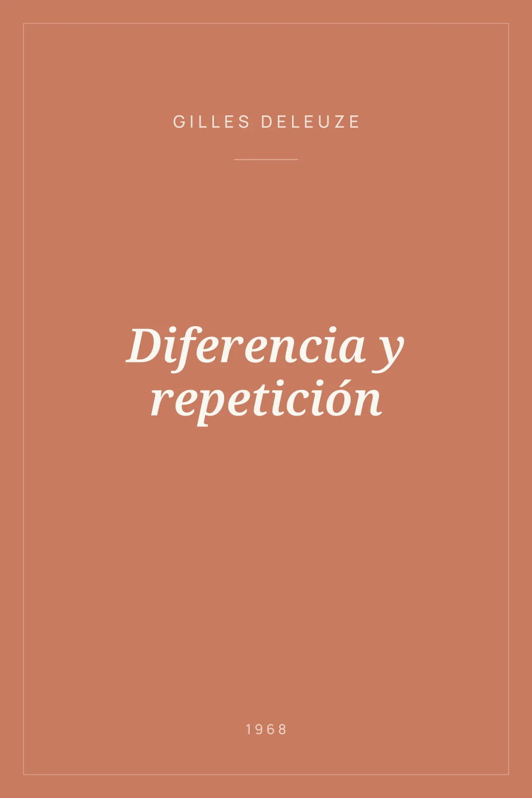 Portada de Diferencia y repetición