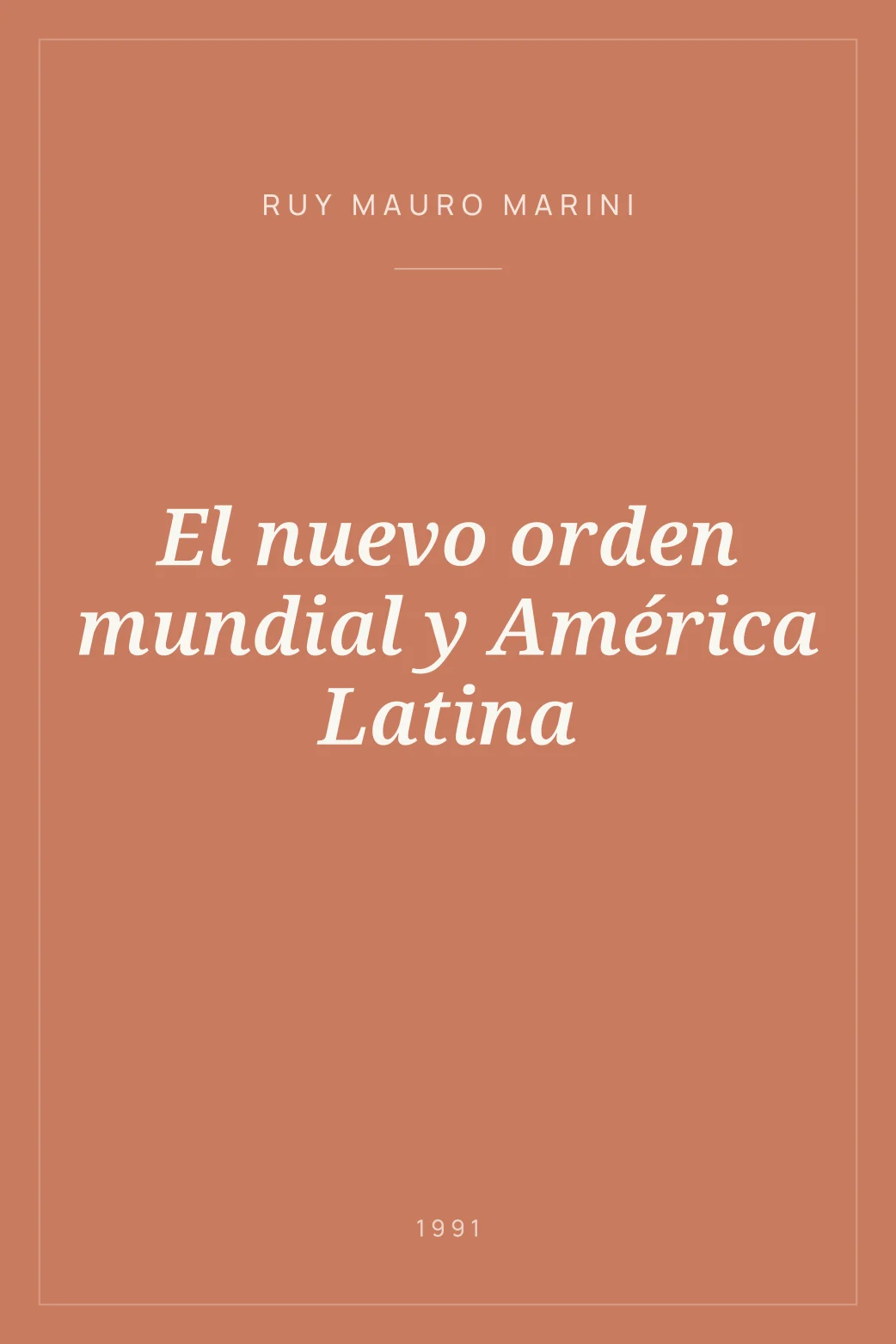 Portada de El nuevo orden mundial y América Latina