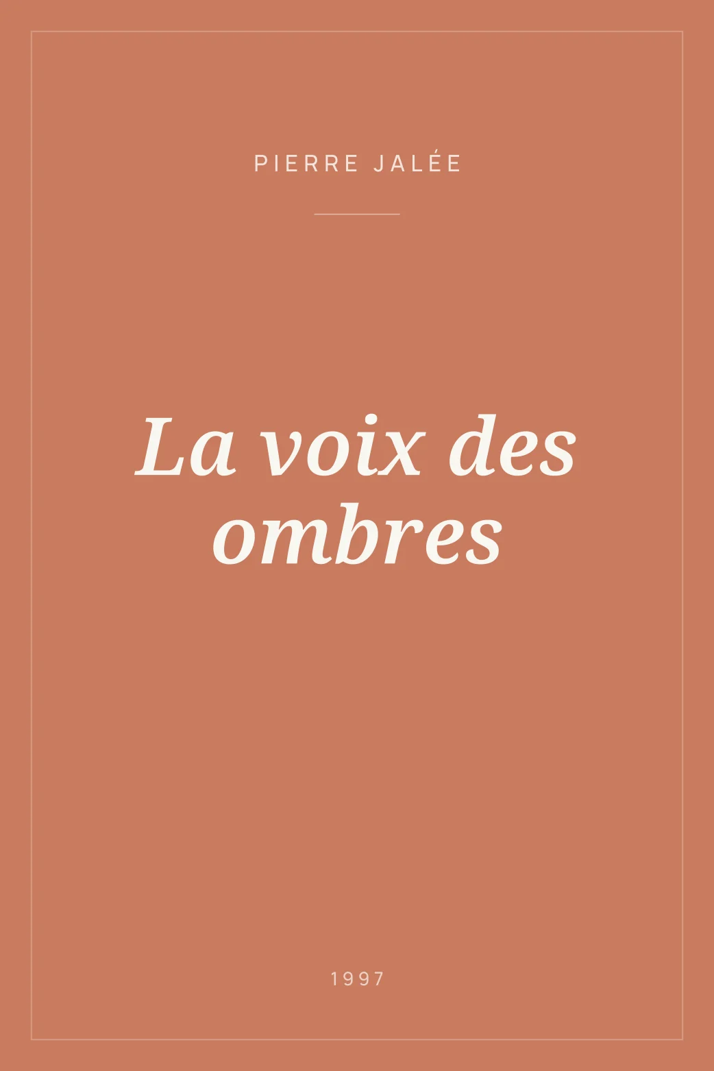 Portada de La voix des ombres