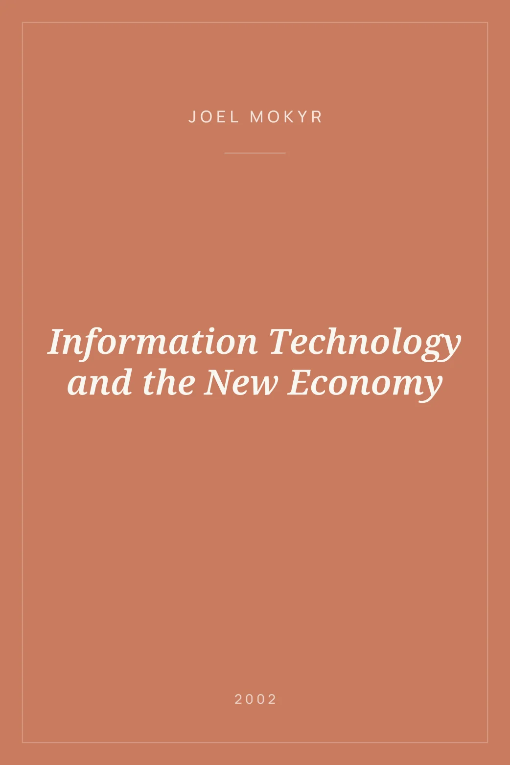 Portada de Information Technology and the New Economy