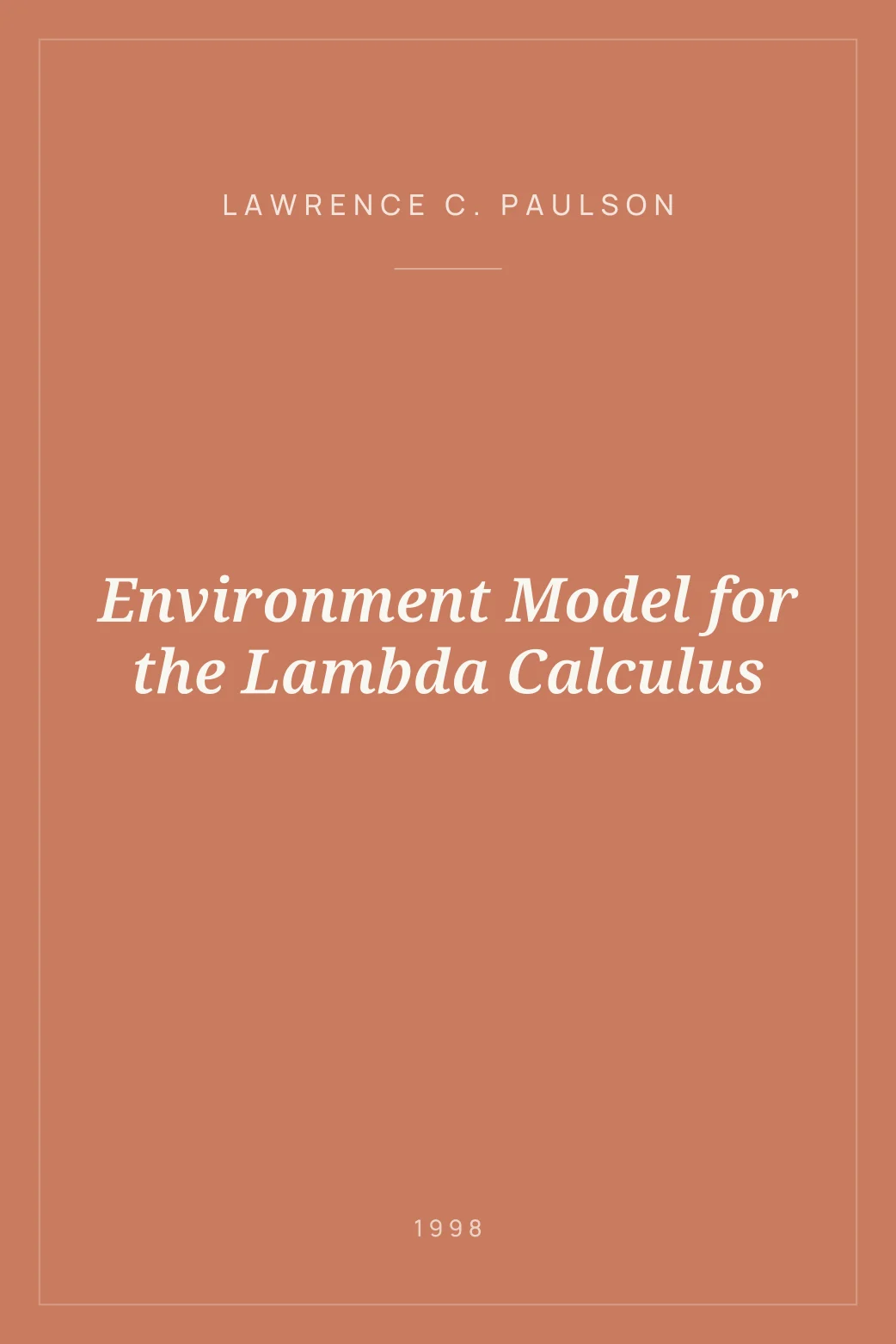 Portada de Environment Model for the Lambda Calculus