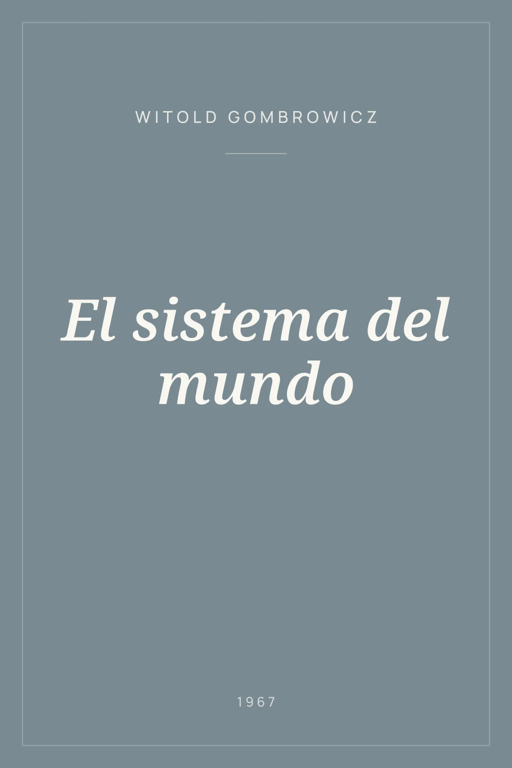 Portada de El sistema del mundo