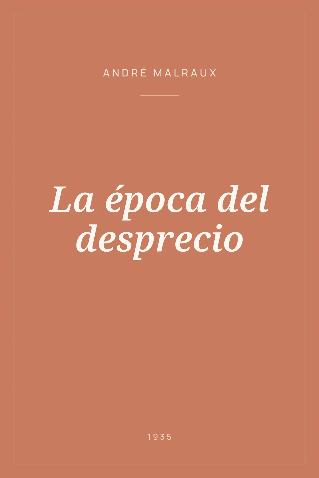 Portada de La época del desprecio