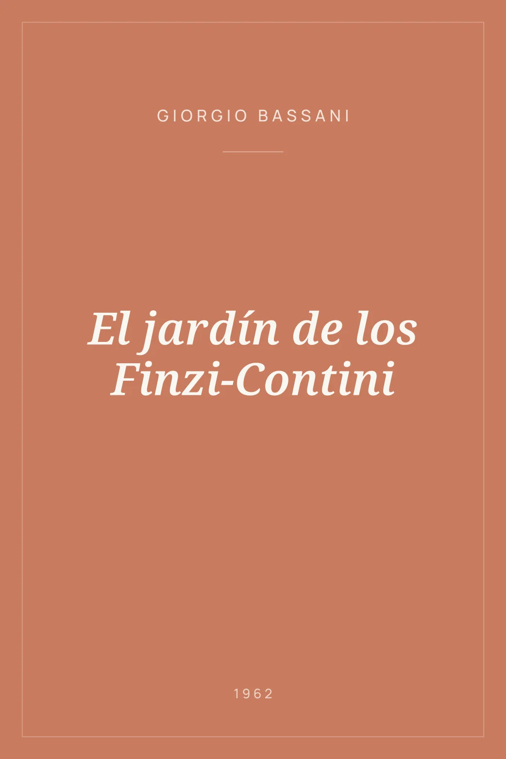 Portada de El jardín de los Finzi-Contini