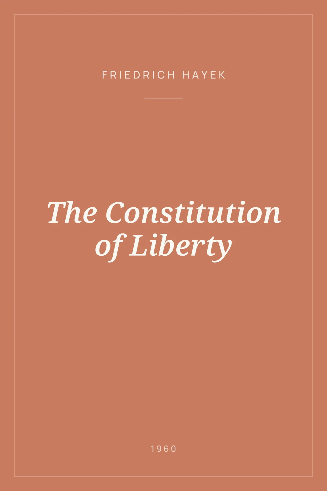 Portada de The Constitution of Liberty
