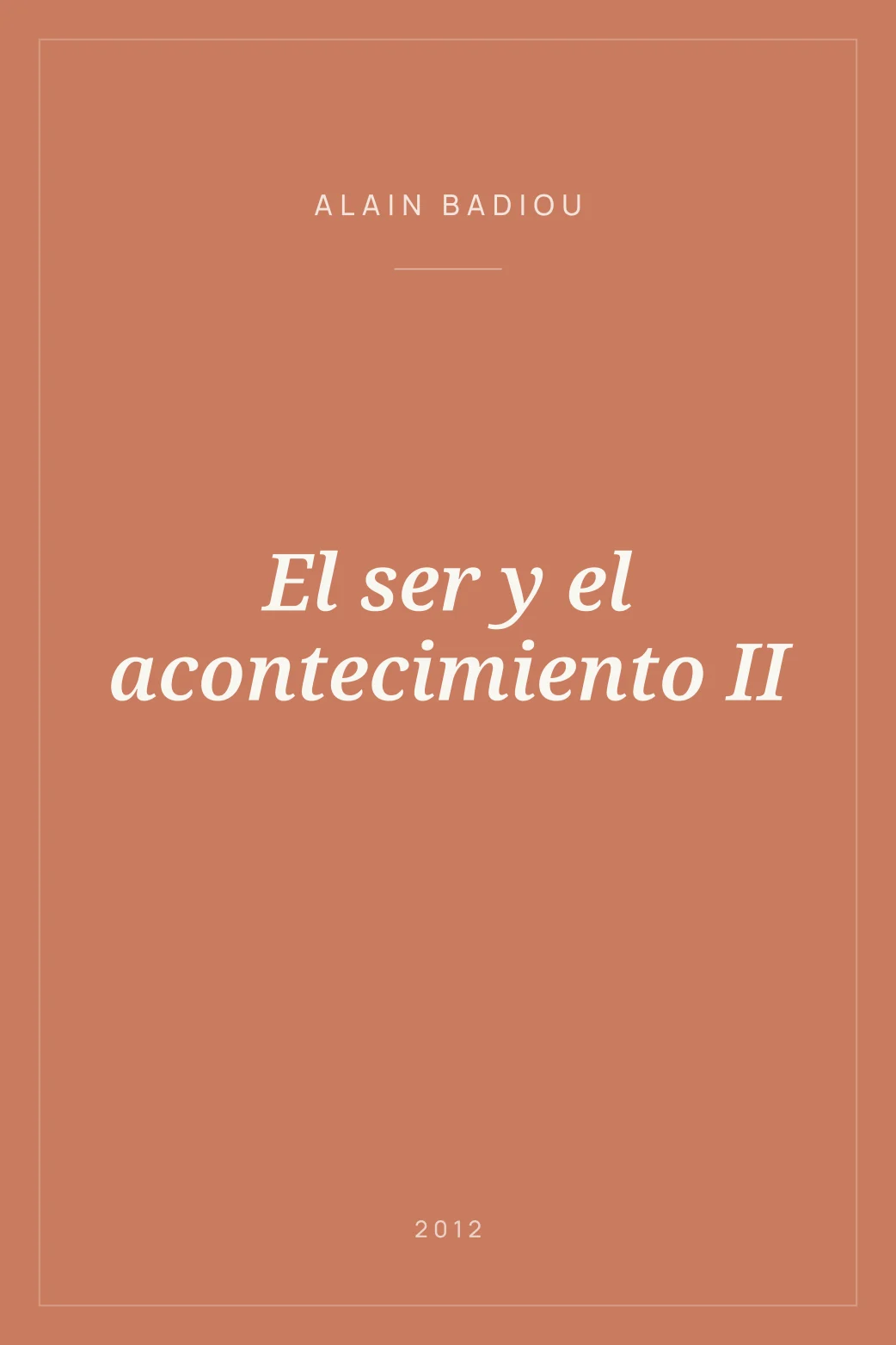 Portada de El ser y el acontecimiento II