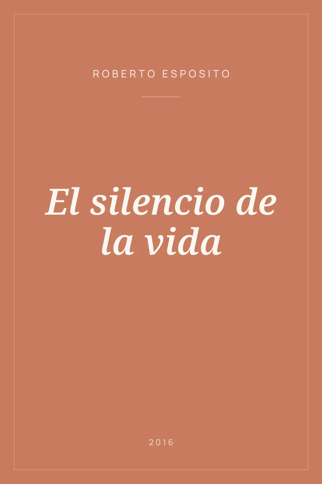 Portada de El silencio de la vida