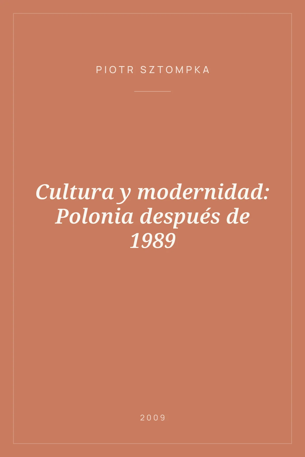 Portada de Cultura y modernidad: Polonia después de 1989