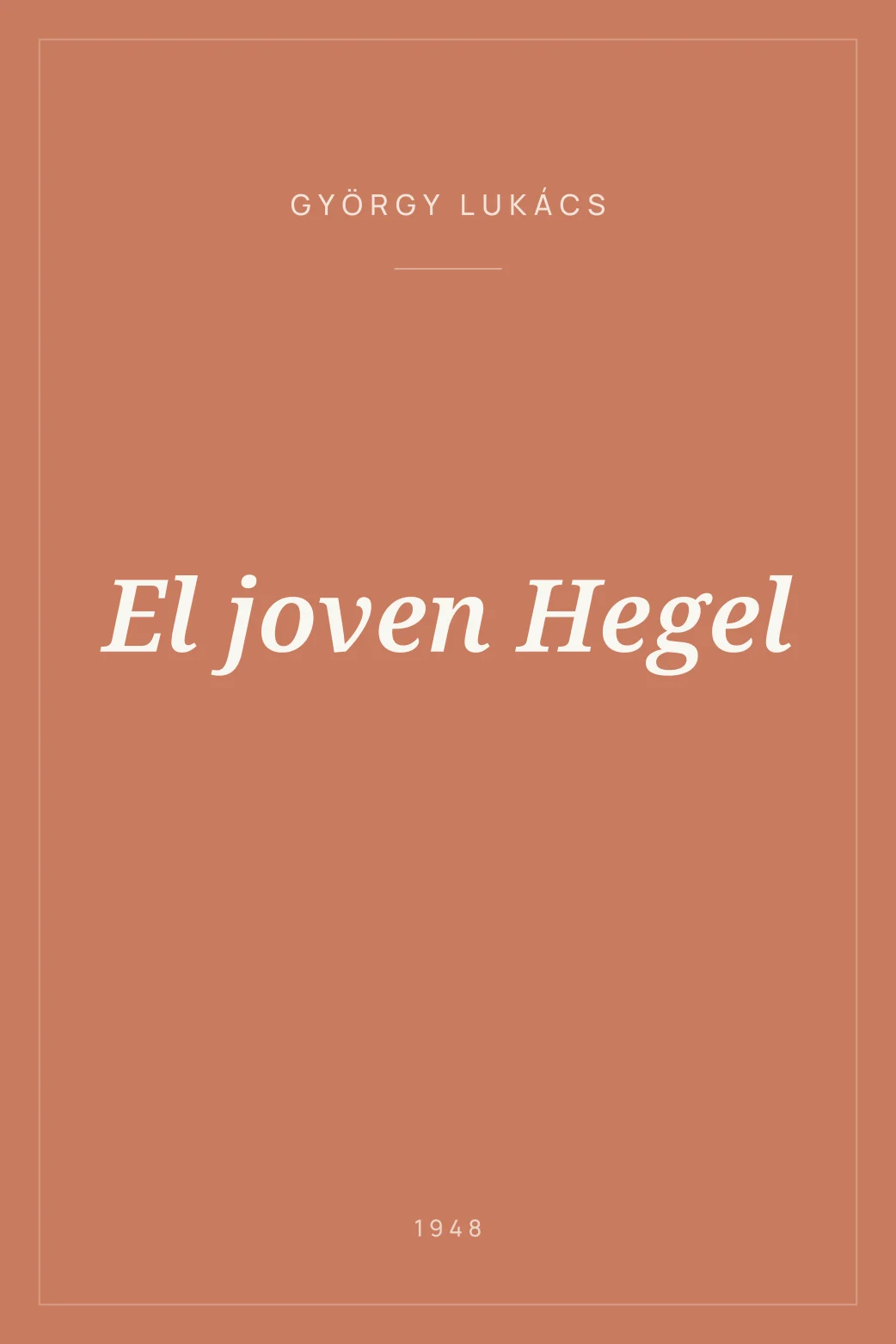 Portada de El joven Hegel