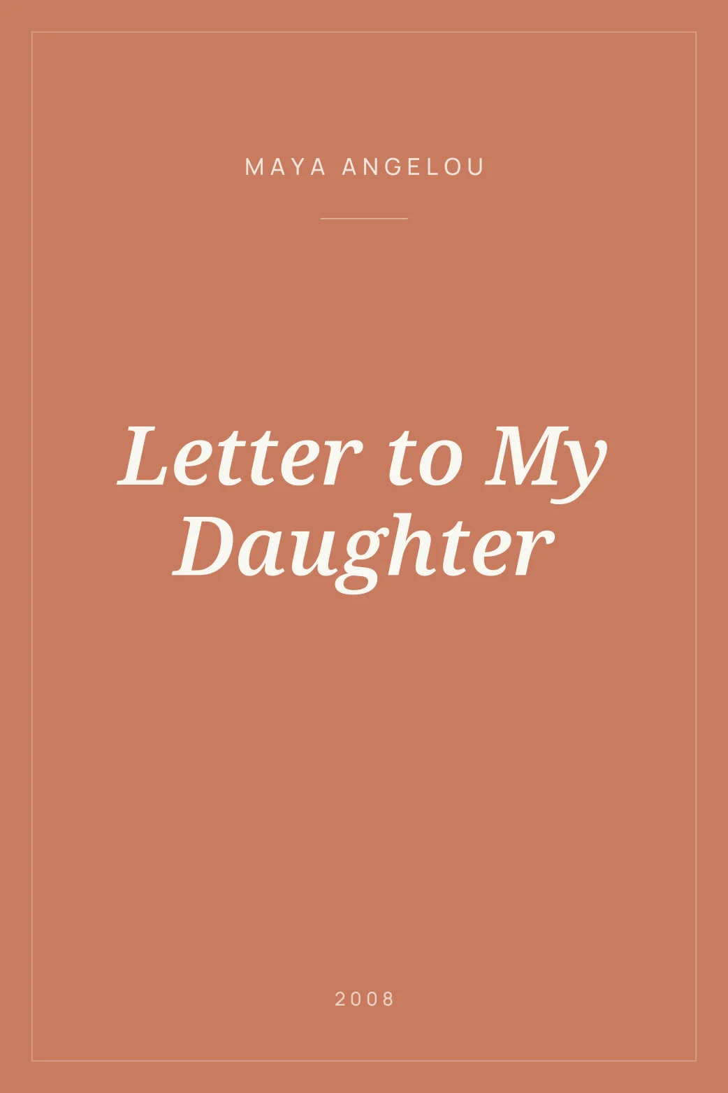 Portada de Letter to My Daughter