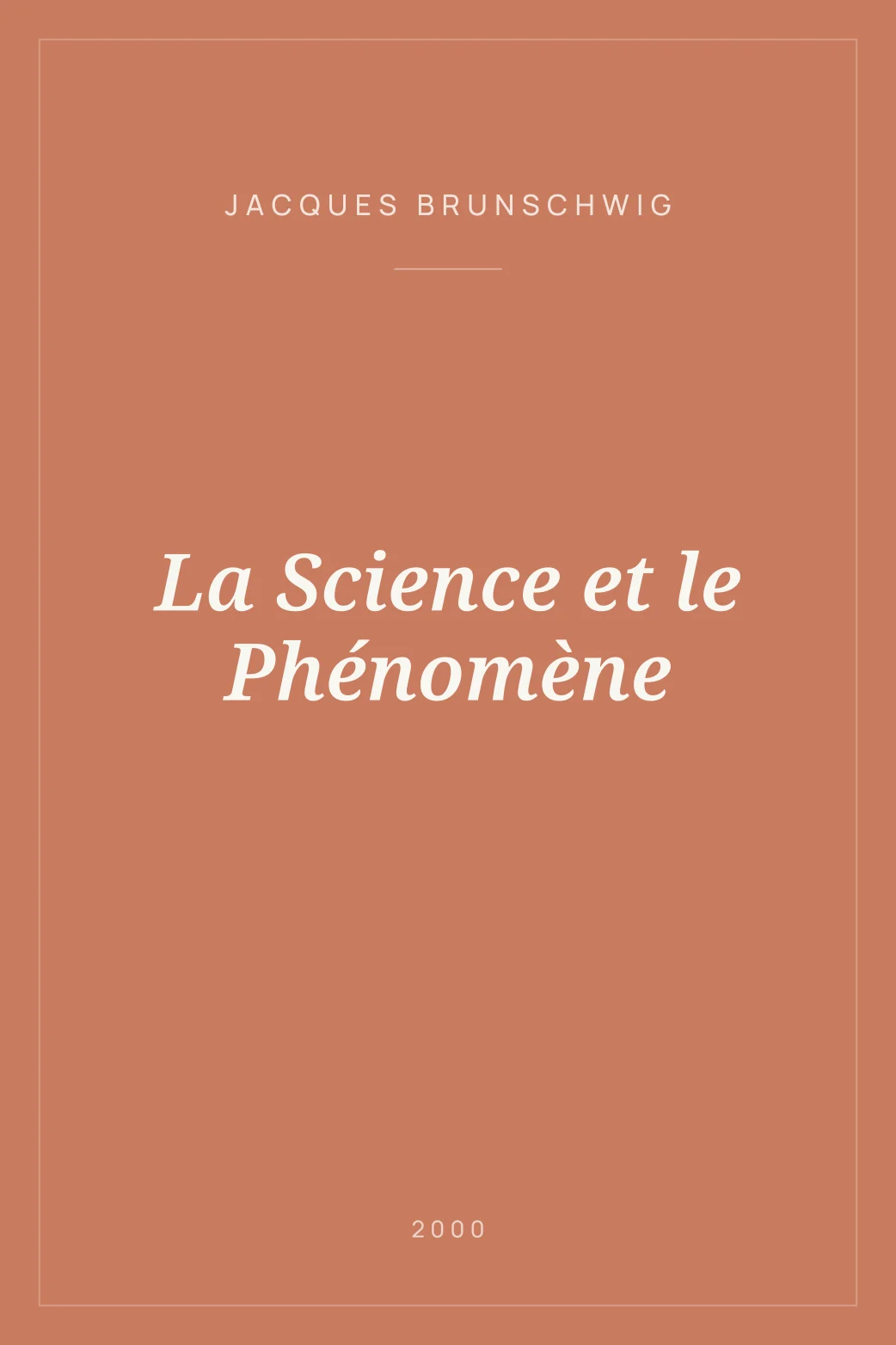 Portada de La Science et le Phénomène