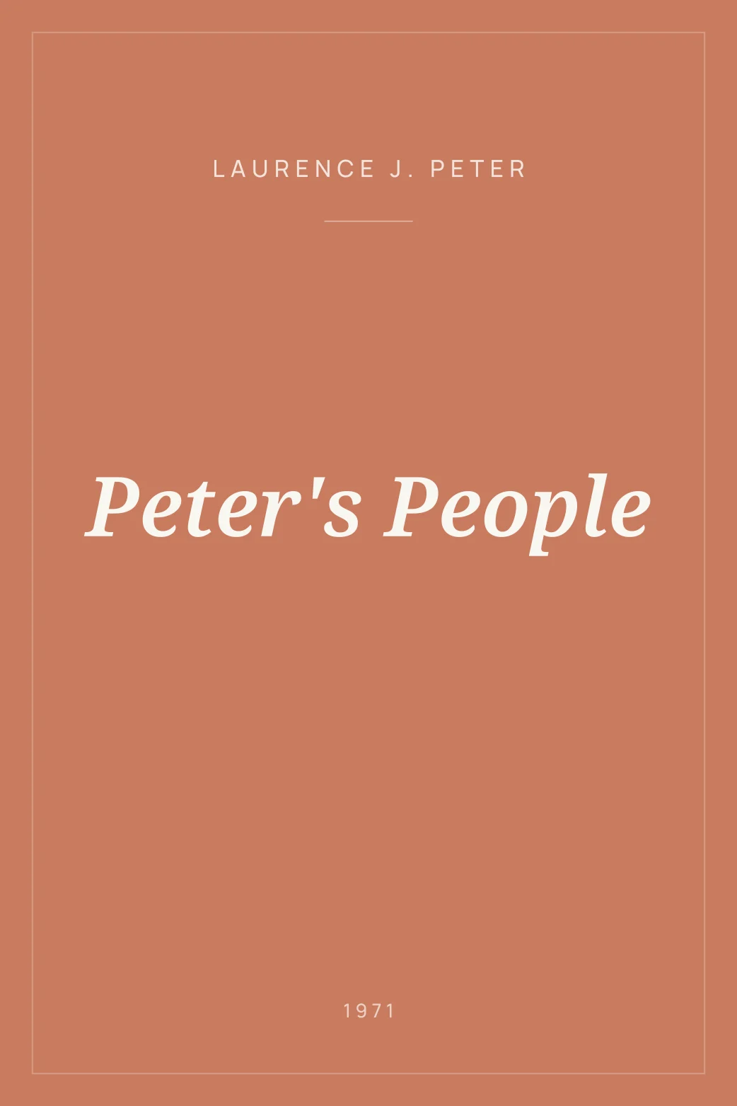 Portada de Peter's People