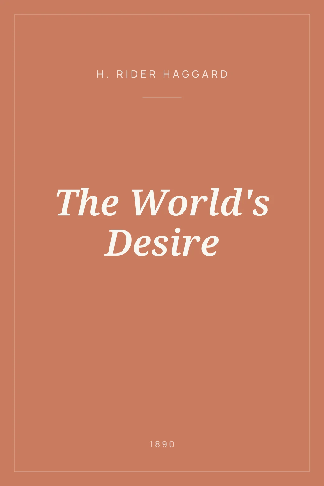 Portada de The World's Desire