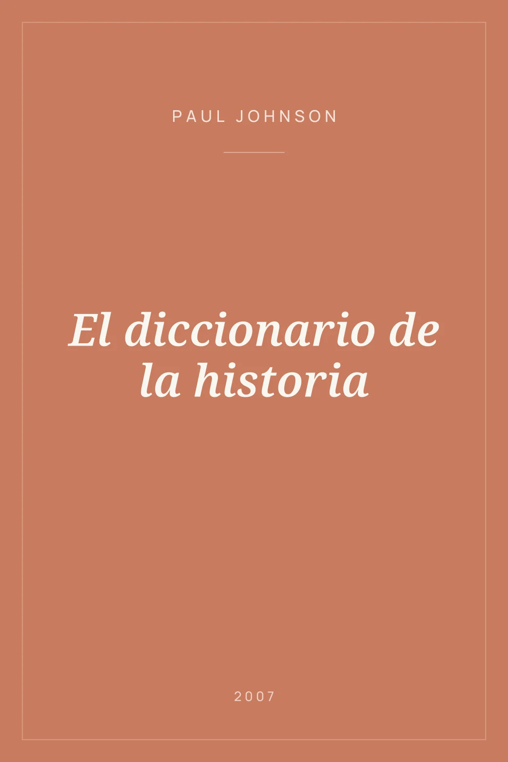 Portada de El diccionario de la historia