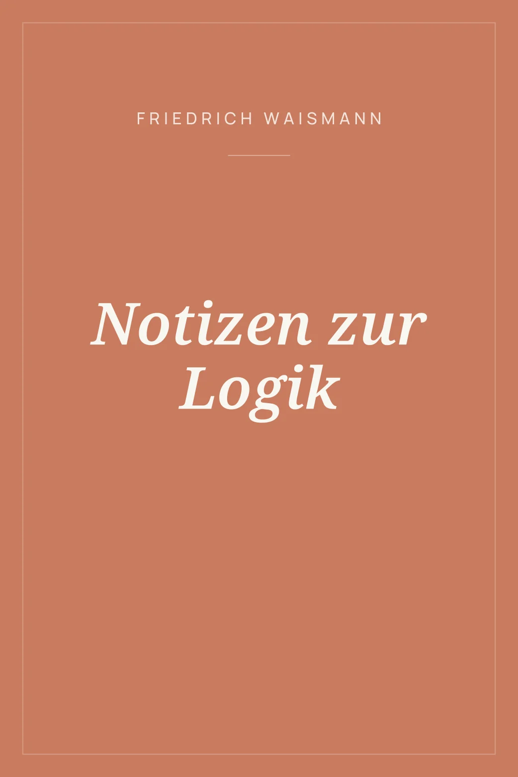 Portada de Notizen zur Logik