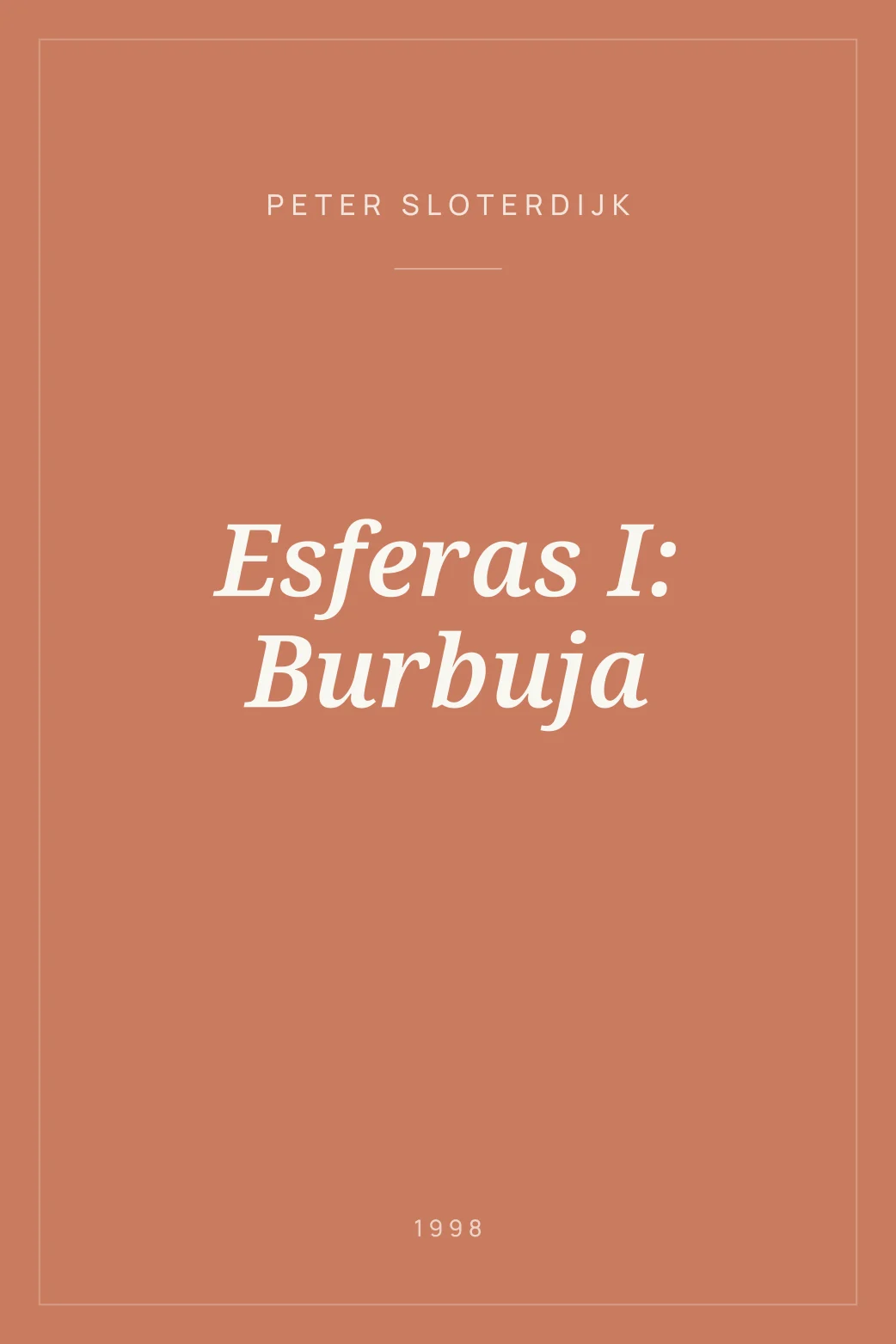 Portada de Esferas I: Burbuja