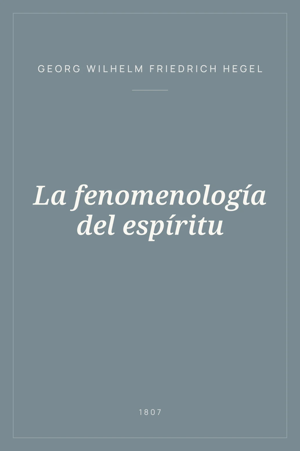 Portada de La fenomenología del espíritu