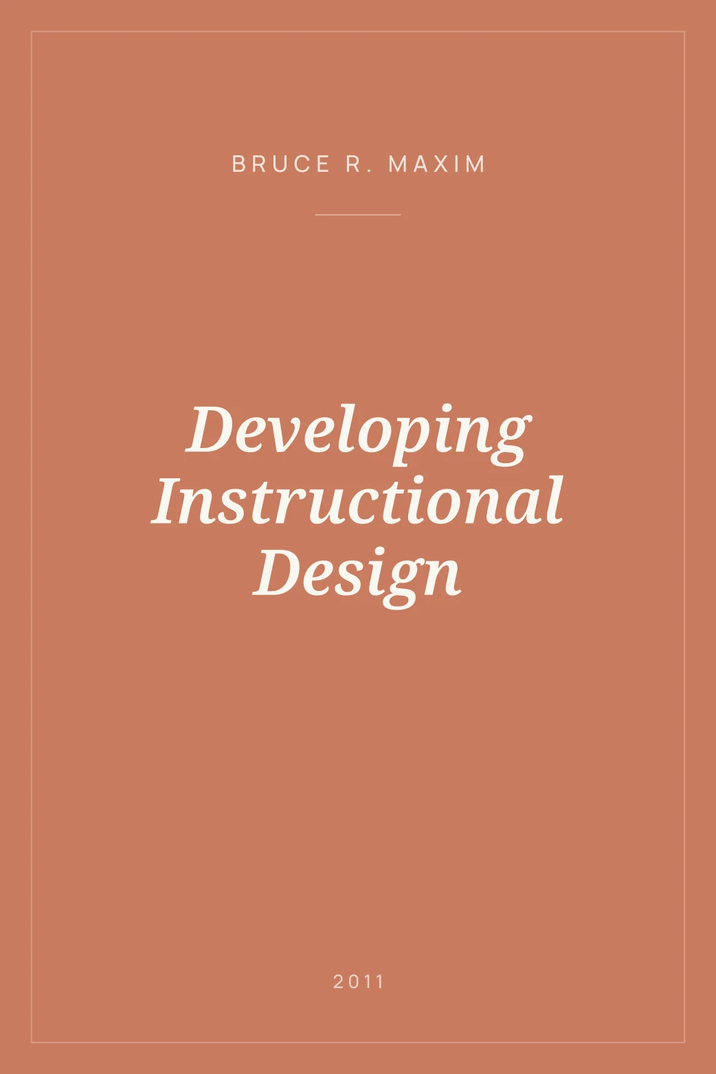 Portada de Developing Instructional Design