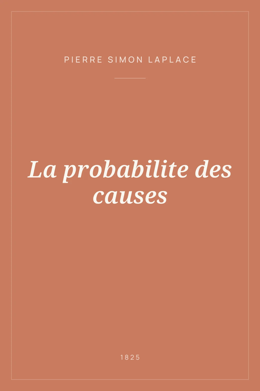 Portada de La probabilite des causes