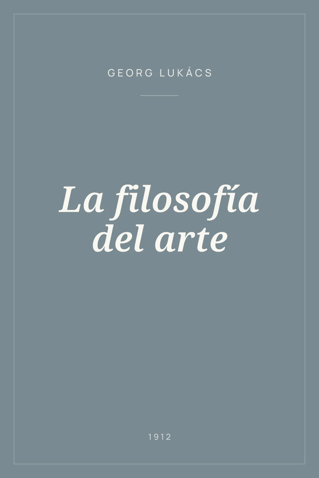 Portada de La filosofía del arte