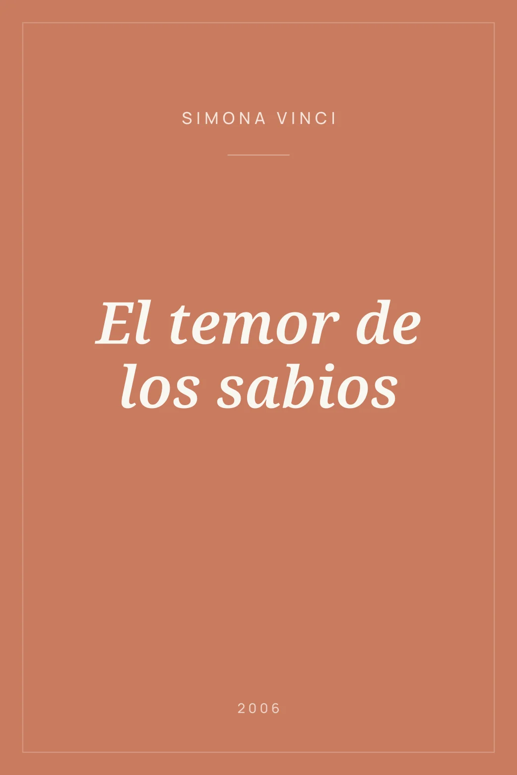 Portada de El temor de los sabios