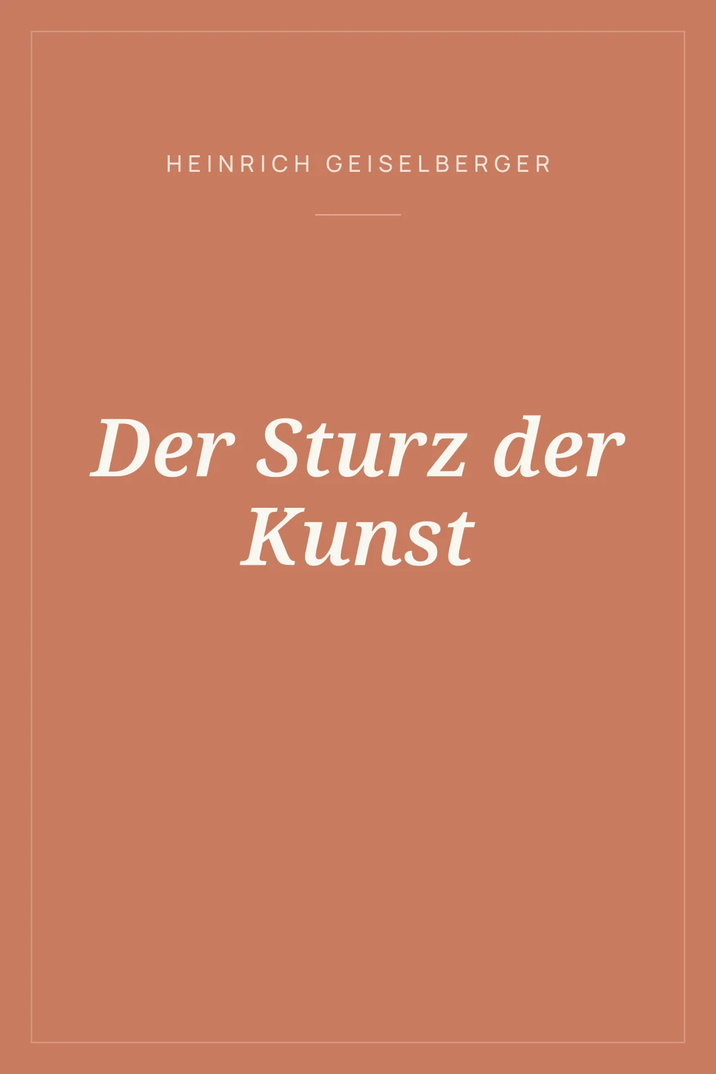 Portada de Der Sturz der Kunst