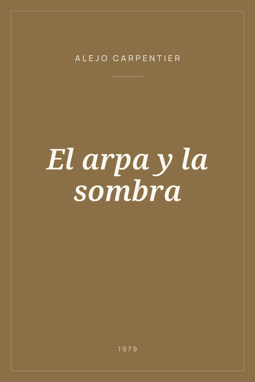Portada de El arpa y la sombra