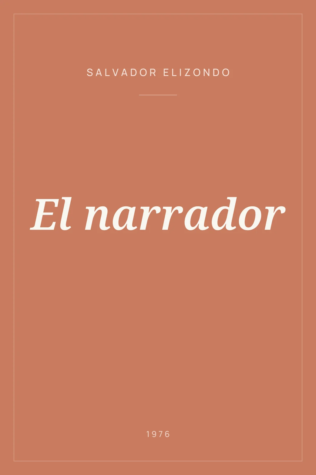 Portada de El narrador
