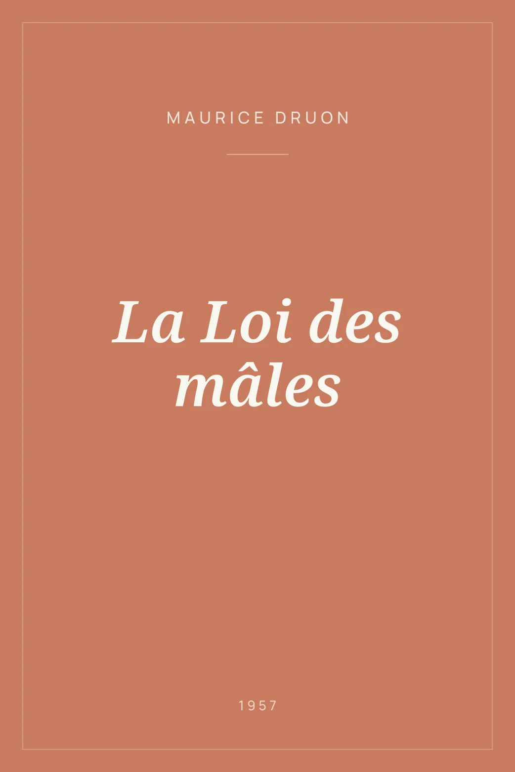 Portada de La Loi des mâles