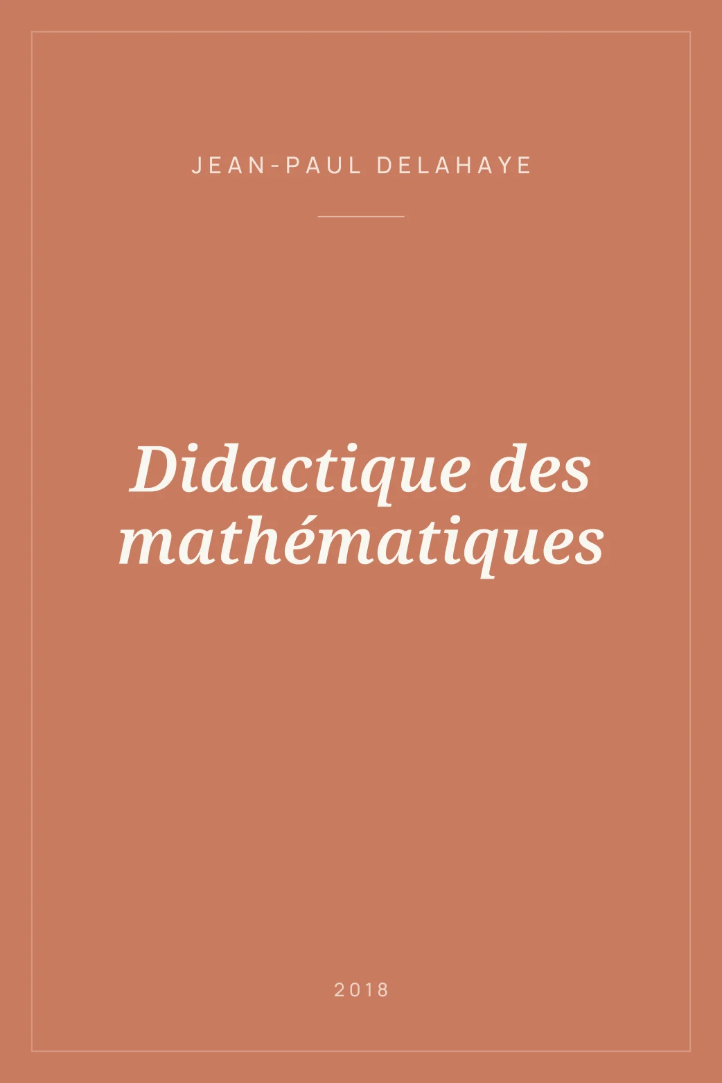 Portada de Didactique des mathématiques