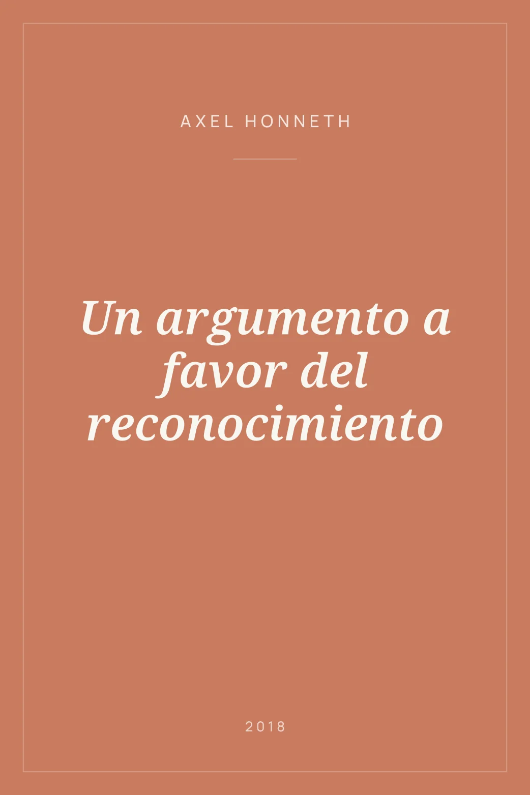 Portada de Un argumento a favor del reconocimiento