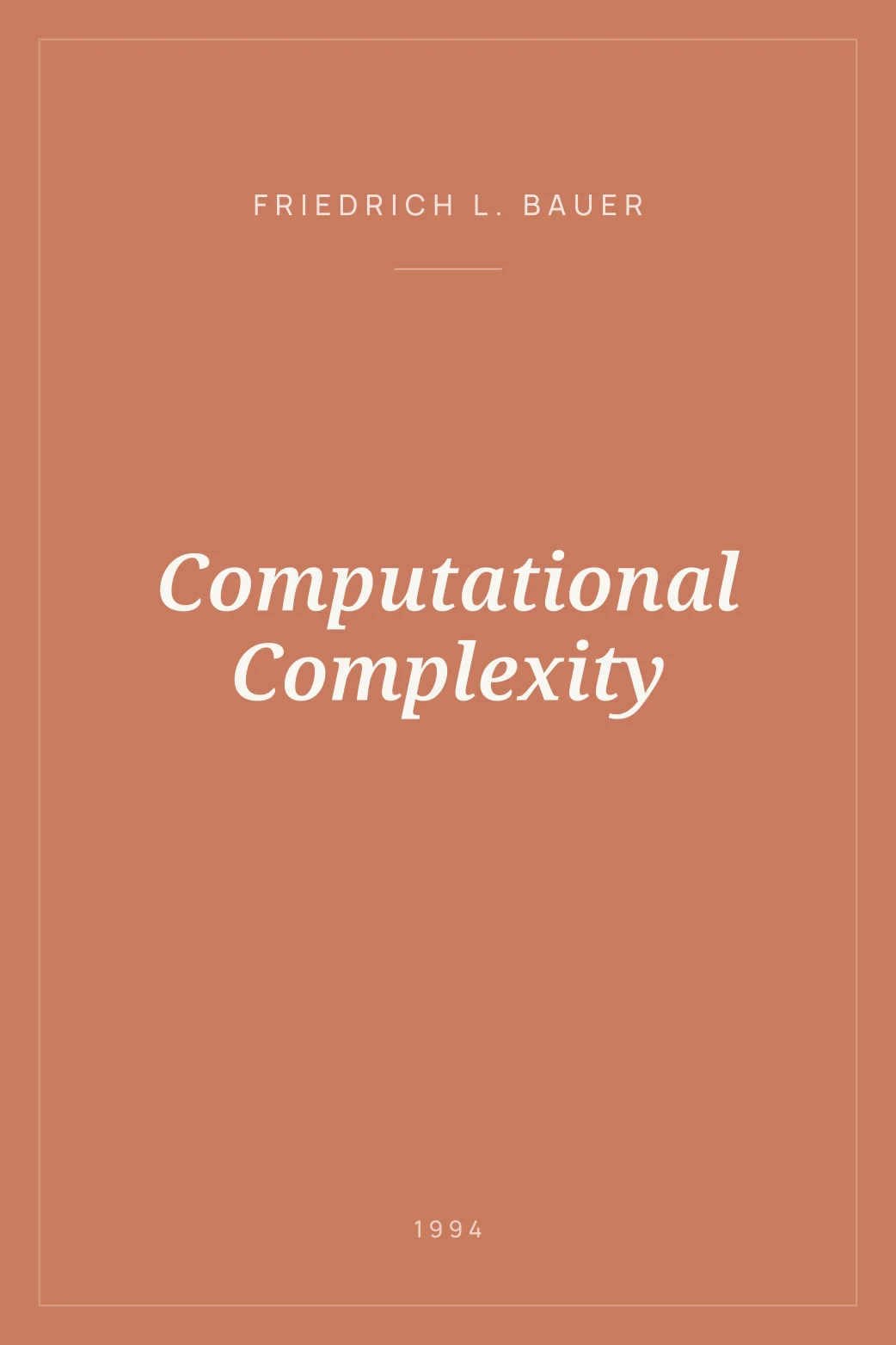 Portada de Computational Complexity