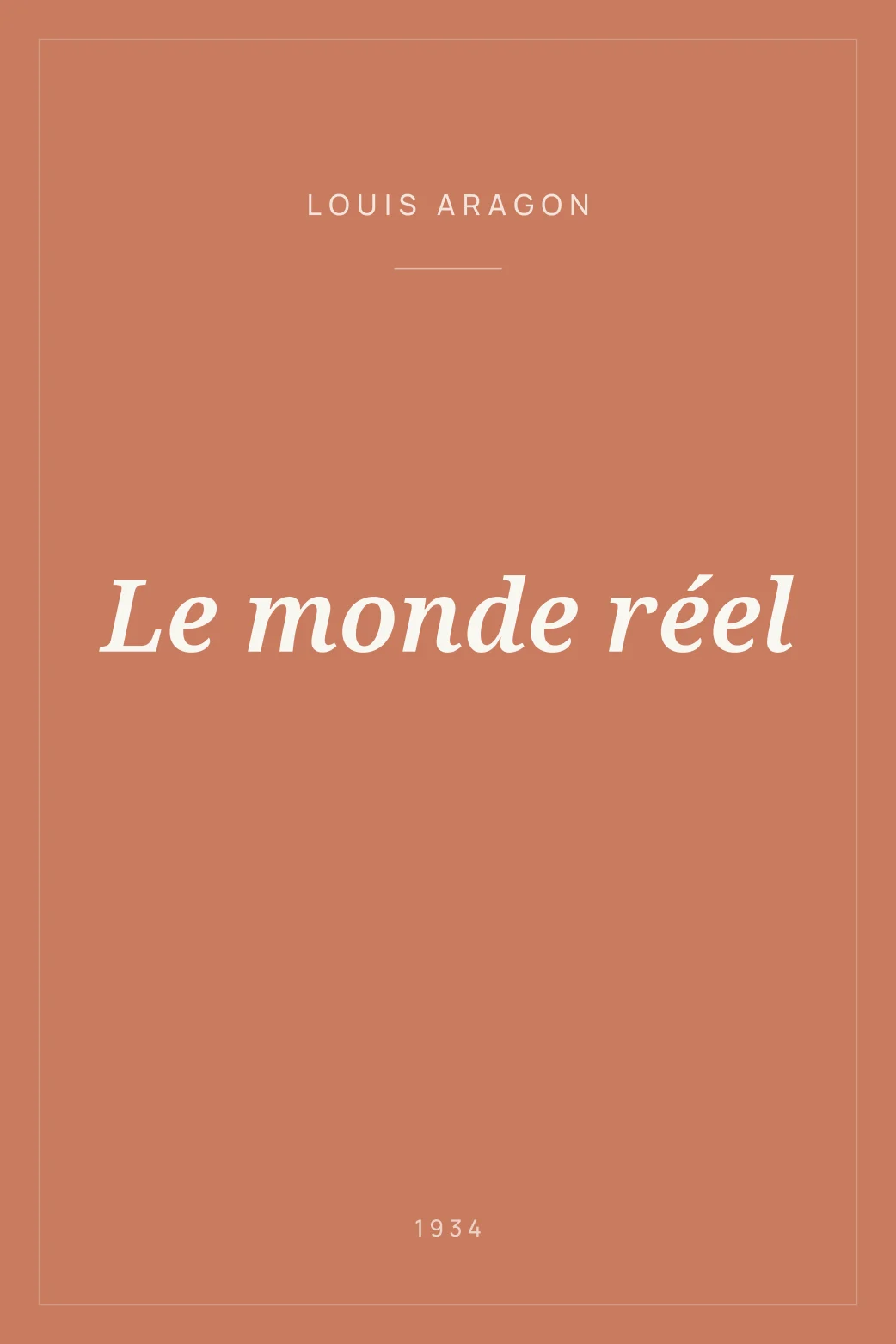 Portada de Le monde réel