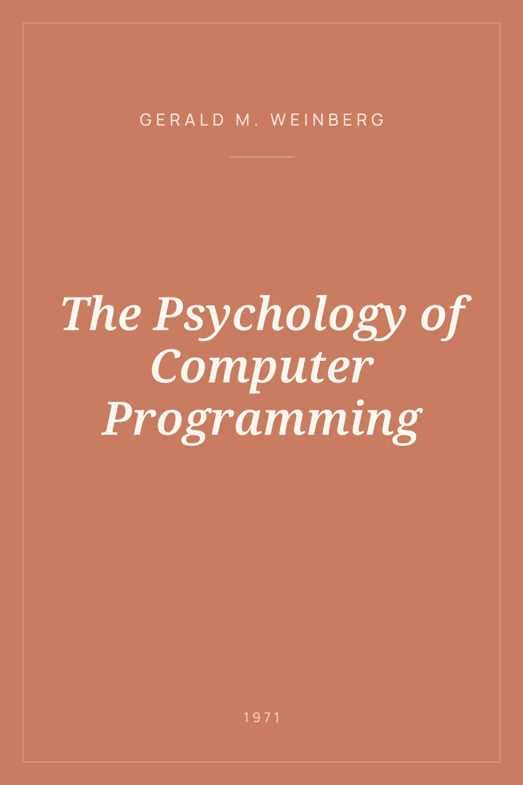 Portada de The Psychology of Computer Programming
