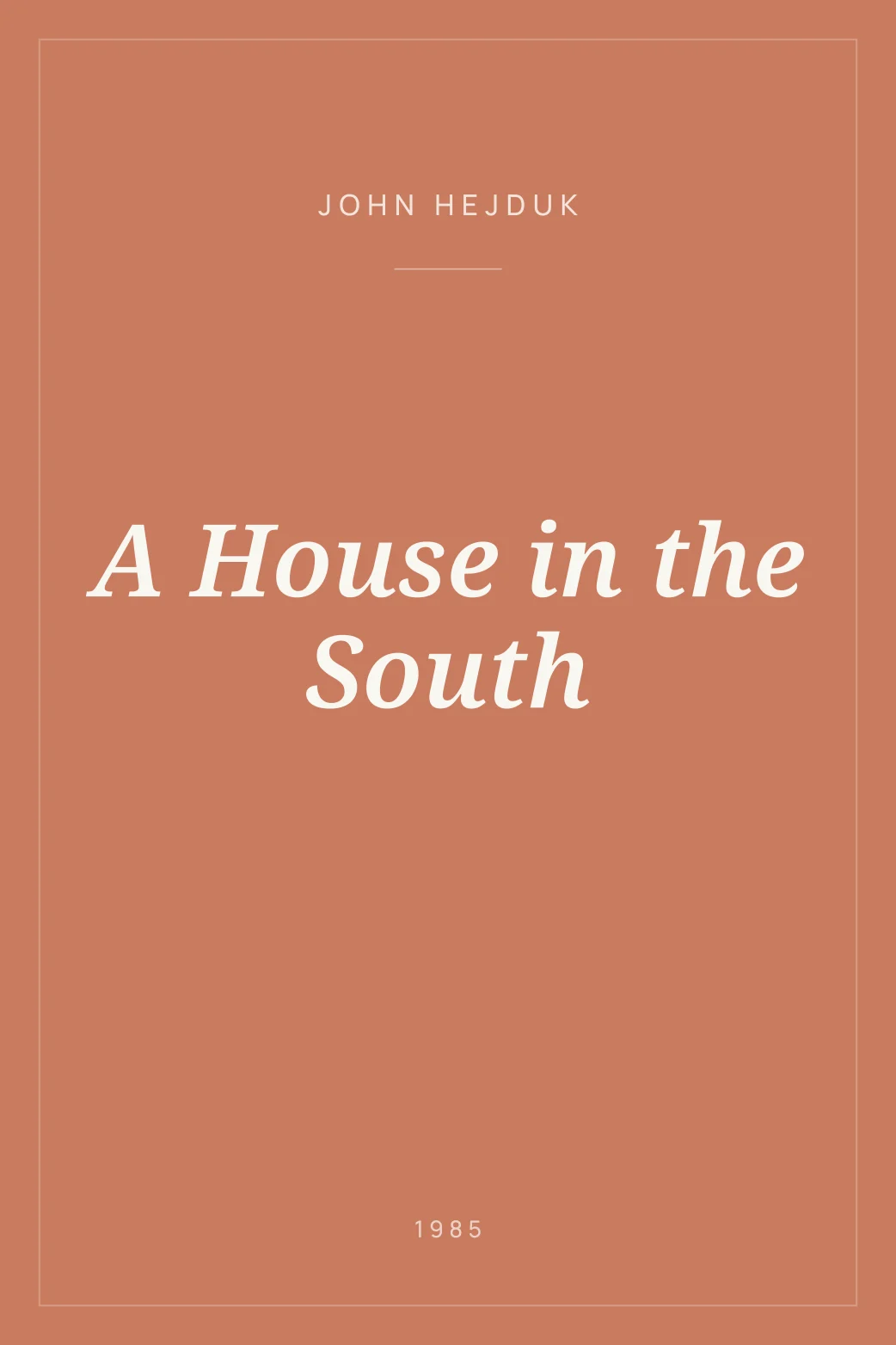 Portada de A House in the South