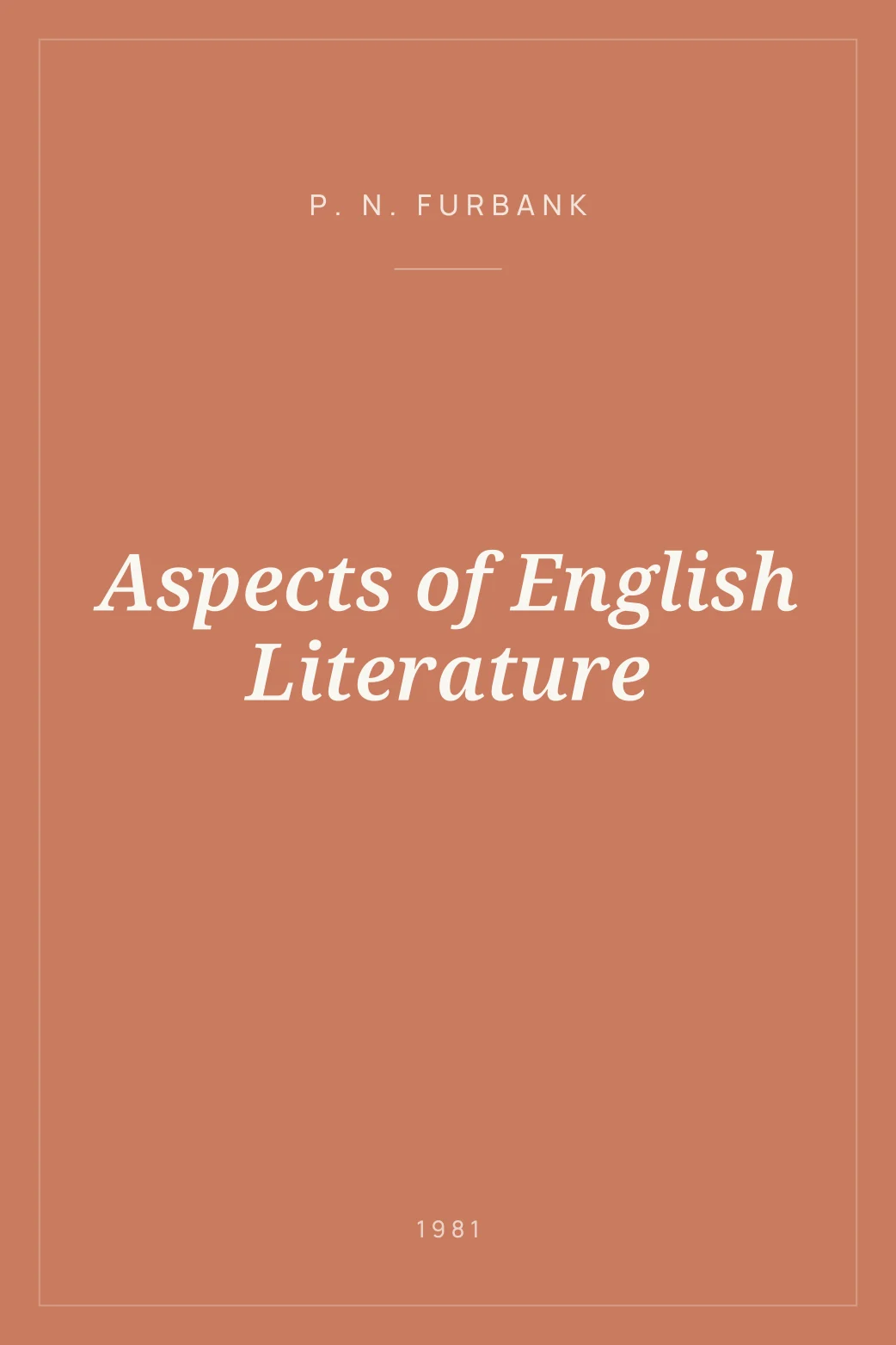 Portada de Aspects of English Literature