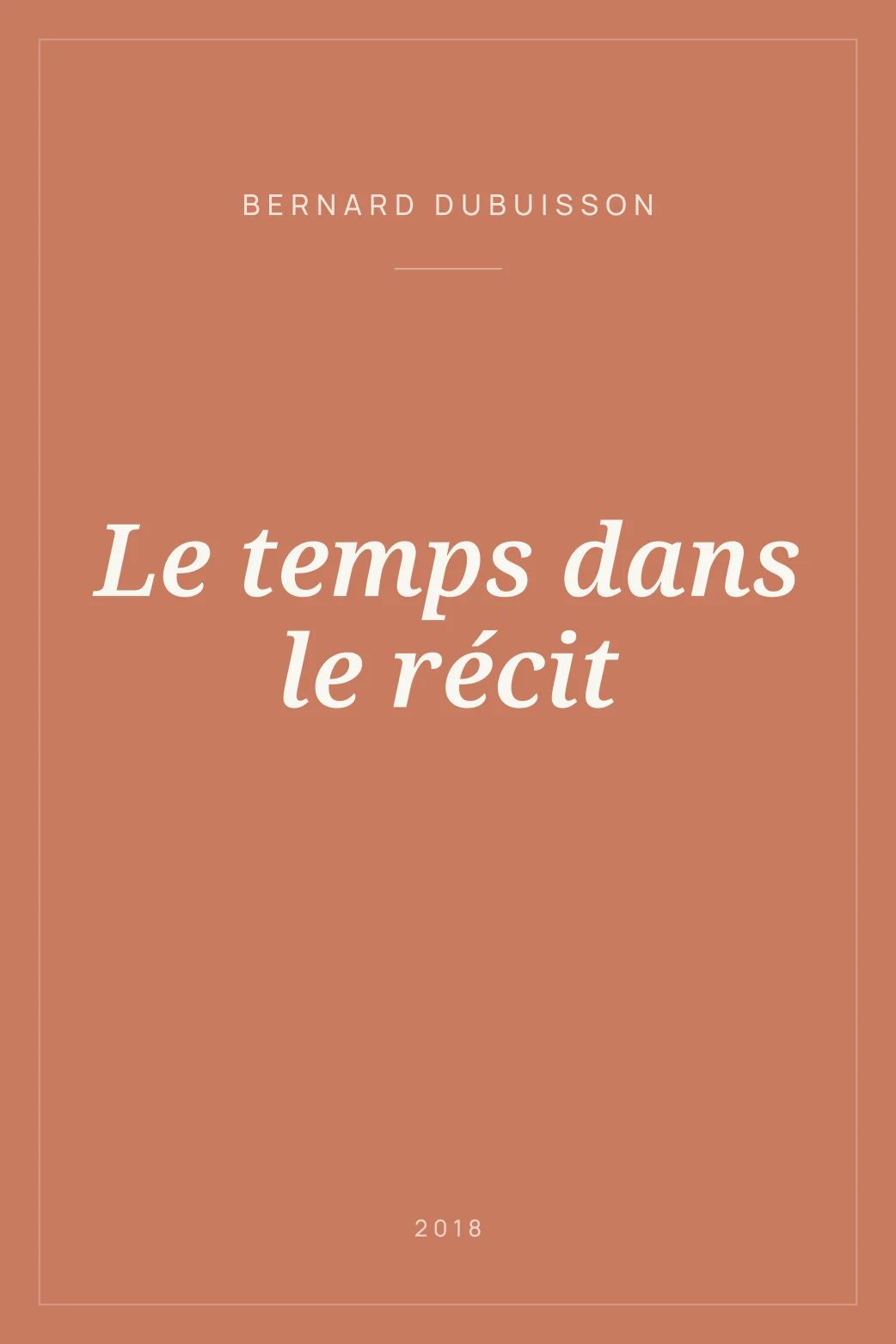 Portada de Le temps dans le récit