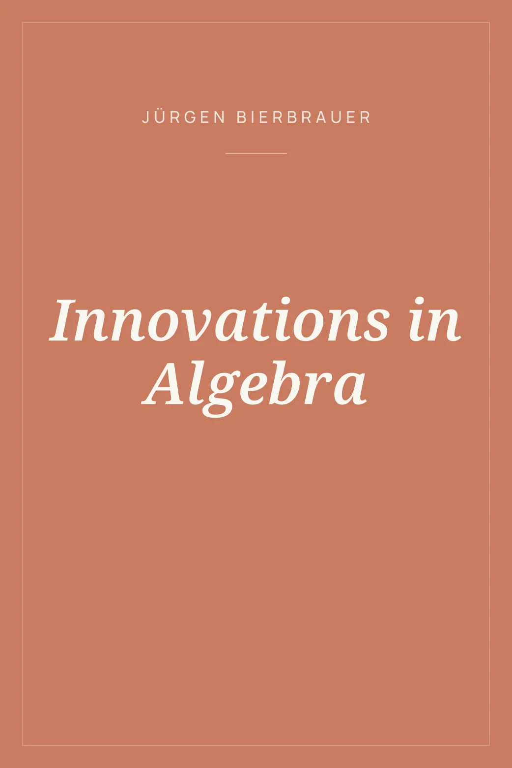Portada de Innovations in Algebra