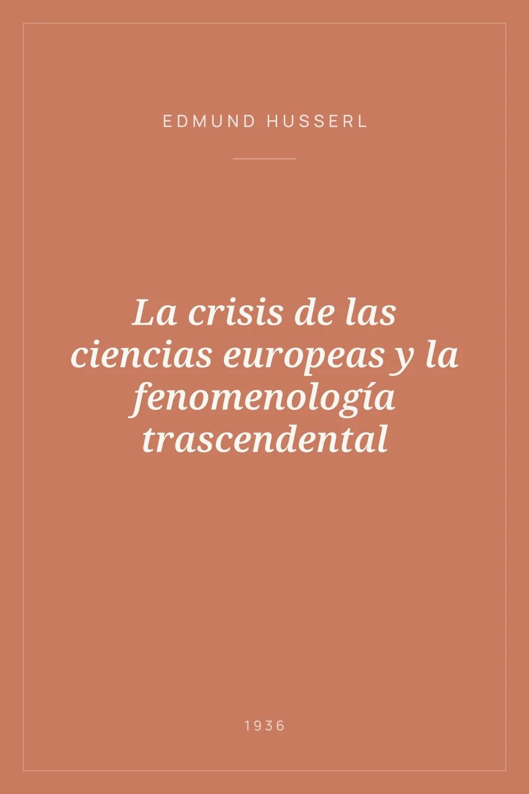Portada de La crisis de las ciencias europeas y la fenomenología trascendental
