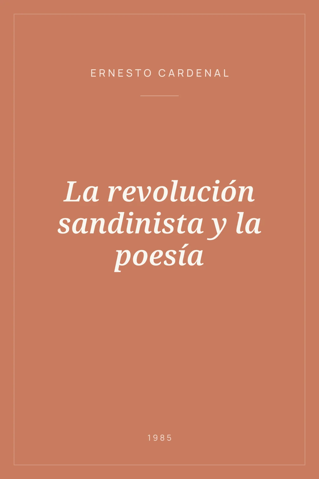 Portada de La revolución sandinista y la poesía