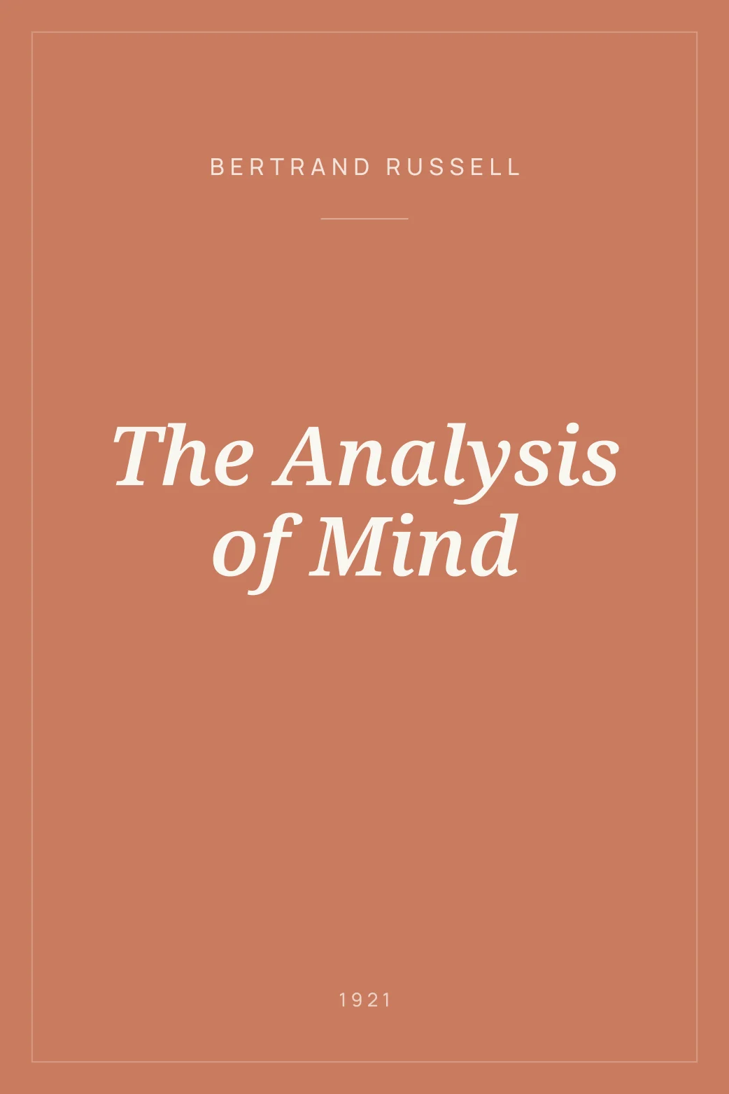 Portada de The Analysis of Mind